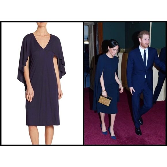 💕TRINA TURK💕 Haute Havana Cascading Cape Dress